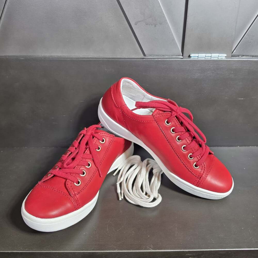 Josef Seibel Caren 01 Sneaker Red Leather Lace Up Shoe Size US 6 EU 36